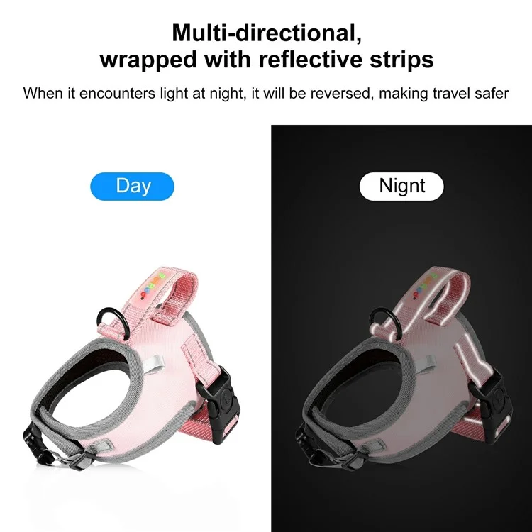 FUNADD FA3002 Outdoor Reflective Pet Dog Harness Puppy Vest with Traction Rope - Pink