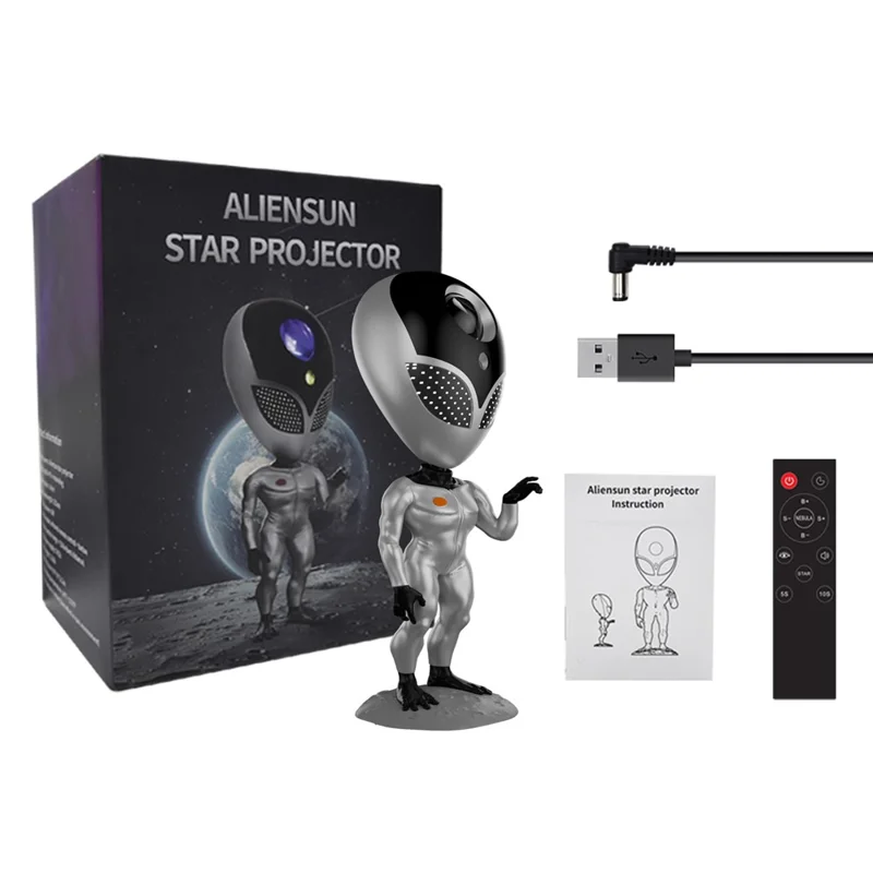 HXK-001 Alien Design Projector Lamp USB Powered Starry Sky Projection Ambience Lamp