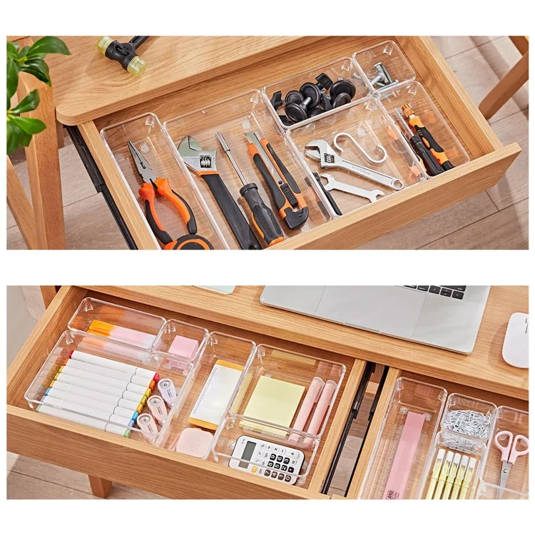 25 Stück / Set Clear PS Speisekammer-Organizer Home Tool Storage Bins Multi-Use Körbe
