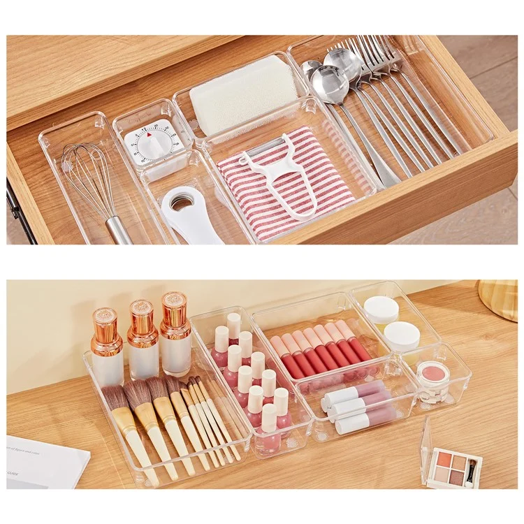 25 Stück / Set Clear PS Speisekammer-Organizer Home Tool Storage Bins Multi-Use Körbe