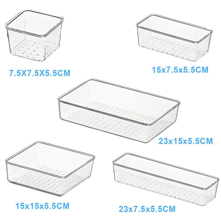 25 Stück / Set Clear PS Speisekammer-Organizer Home Tool Storage Bins Multi-Use Körbe