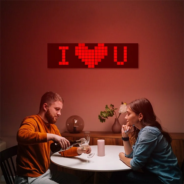 ID13 4Pcs DIY LED Pixel Art Display Screen Kit RGB Pixel Matrix Panel Room Decor - US Plug