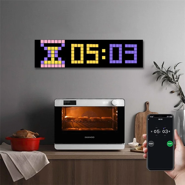 ID13 4Pcs DIY LED Pixel Art Display Screen Kit RGB Pixel Matrix Panel Room Decor - US Plug