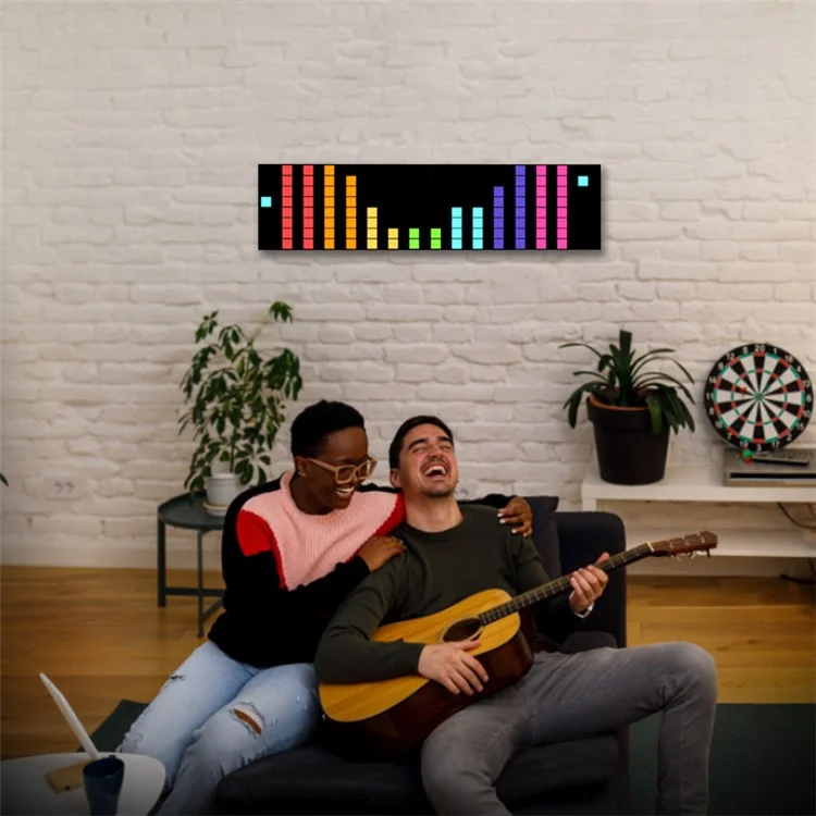 ID13 4Pcs DIY LED Pixel Art Display Screen Kit RGB Pixel Matrix Panel Room Decor - US Plug