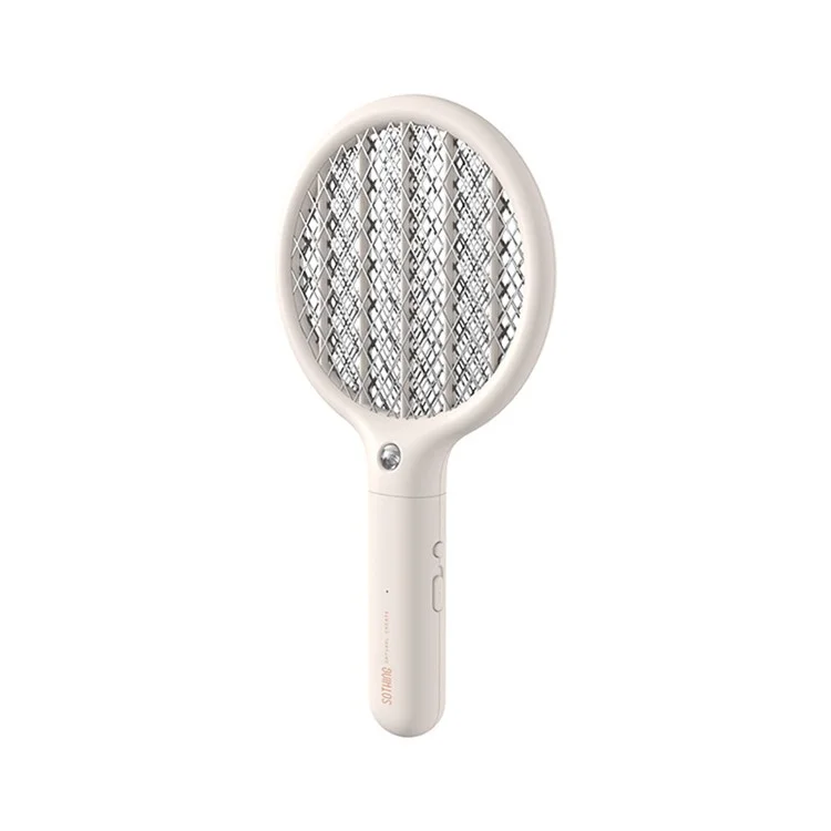 Recargable Mini Mata Mosquitos Insecto Mosca Matamoscas Raqueta con Luz LED - Blanco