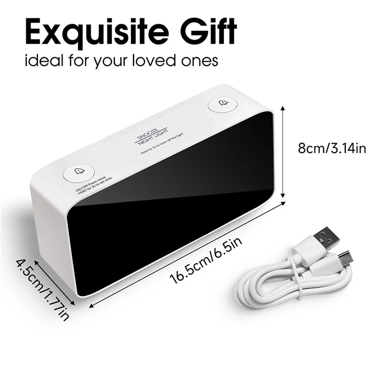 Super Loud Alarm Clock for Heavy Sleepers Adults Digital Clock with 7 Color Night Light - Black