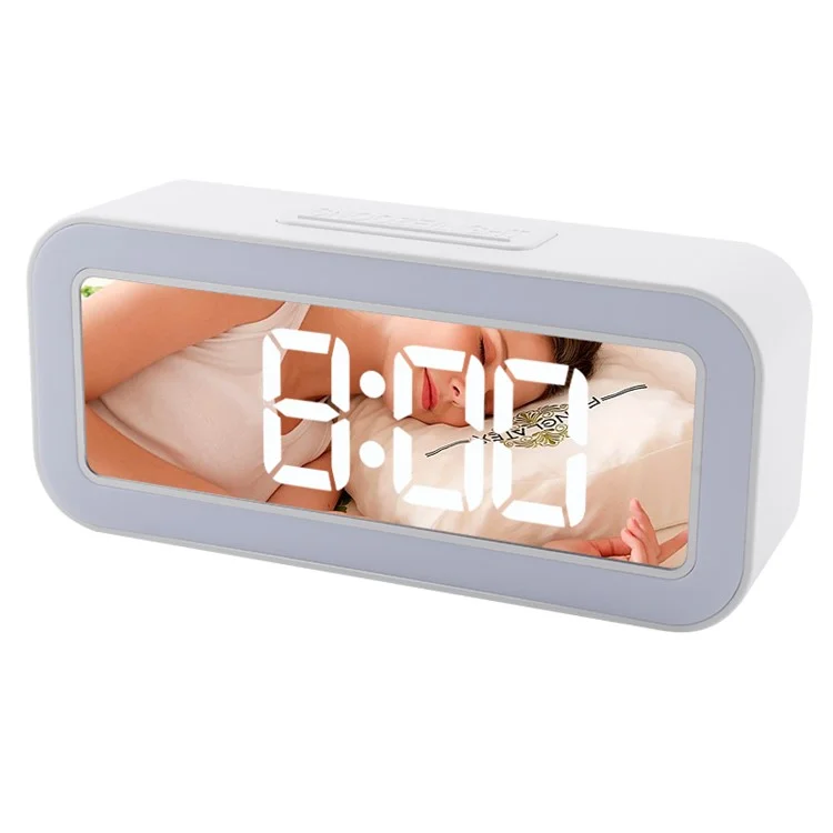 TS-3002 Sveglia digitale a LED con display, luce notturna da comodino per scrivania