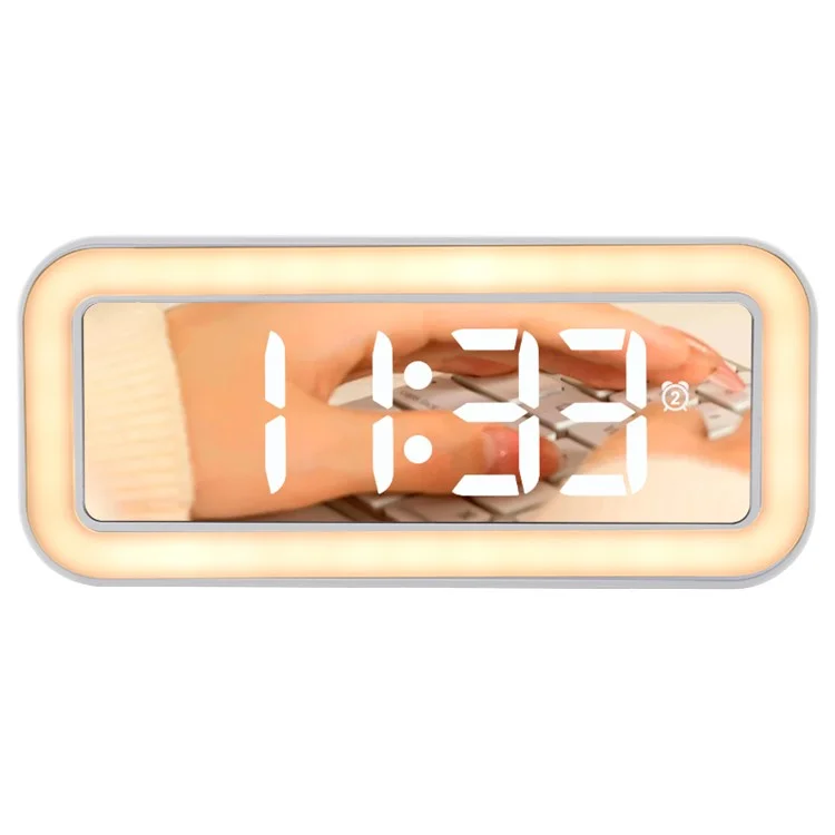 TS-3002 Sveglia digitale a LED con display, luce notturna da comodino per scrivania