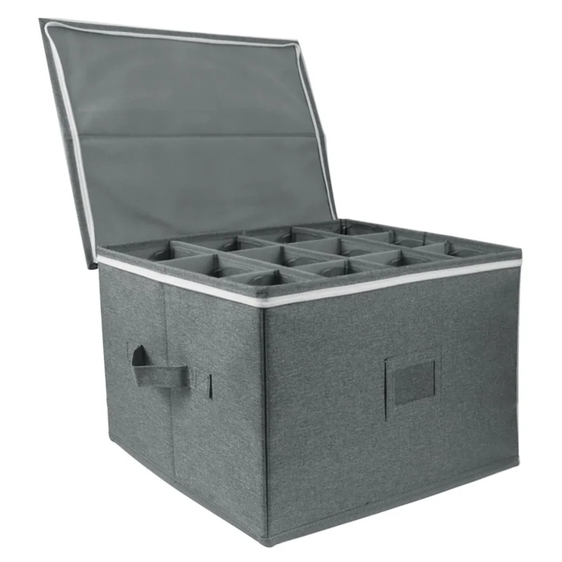 12 Dividers Glassware Storage Box Wine Glass Champagne Flute Protector Stemware Packing Moving Box