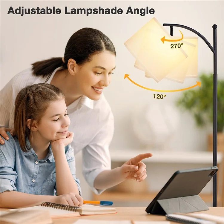 3 Color Temperatures 9W LED Bulb Modern Floor Lamp for Living Room with Foot Switch - EU Plug