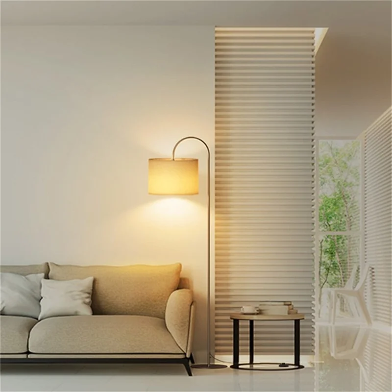E26 / E27 12W LED Bulb Three Color Dimmable Modern Floor Standing Lamp for Living Room / Bedroom - EU Plug