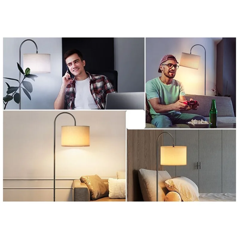 E26 / E27 12W LED Bulb Three Color Dimmable Modern Floor Standing Lamp for Living Room / Bedroom - EU Plug
