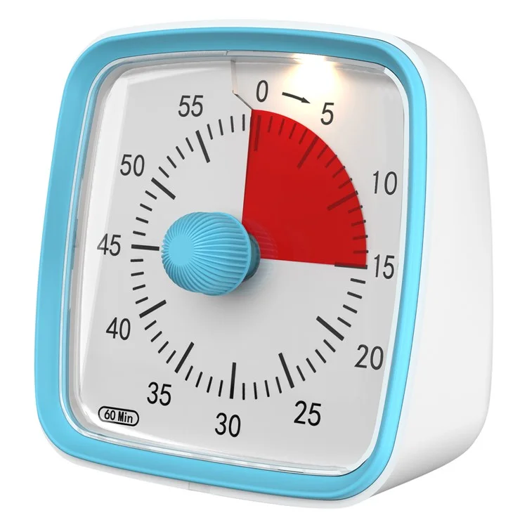 Yunbaoit VT03 Timer Visual Com Timer de Contagem Regressiva de 60 Minutos de Luz Noturna Para Crianças e Adultos - Azul+vermelho