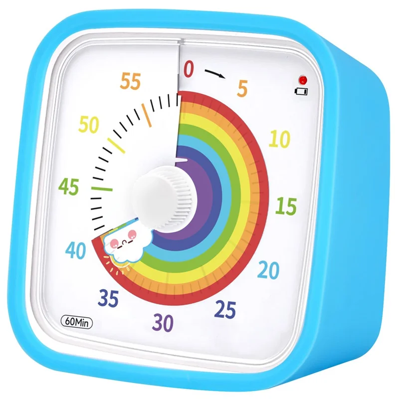 VT01 Visual Timer with Protective Case Rainbow Disk 60 Minute Countdown Timer for Kids and Adults (Without Battery) - Blue