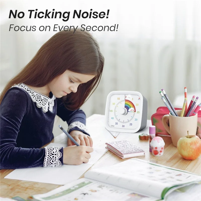 VT01 Visual Timer with Protective Case Rainbow Disk 60 Minute Countdown Timer for Kids and Adults (Without Battery) - Blue