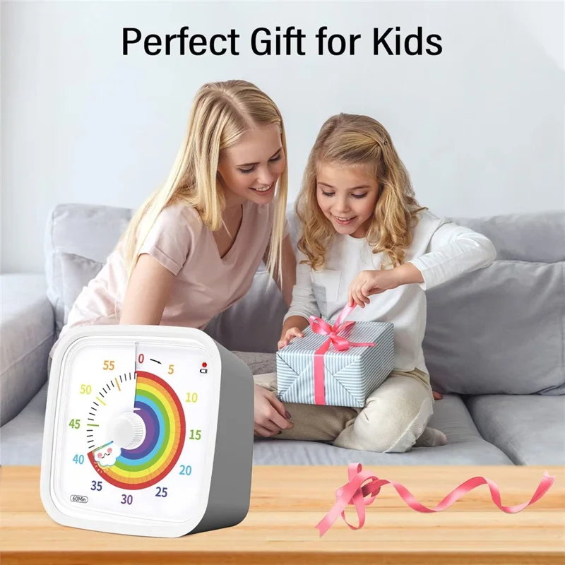 VT01 Visual Timer with Protective Case Rainbow Disk 60 Minute Countdown Timer for Kids and Adults (Without Battery) - Blue