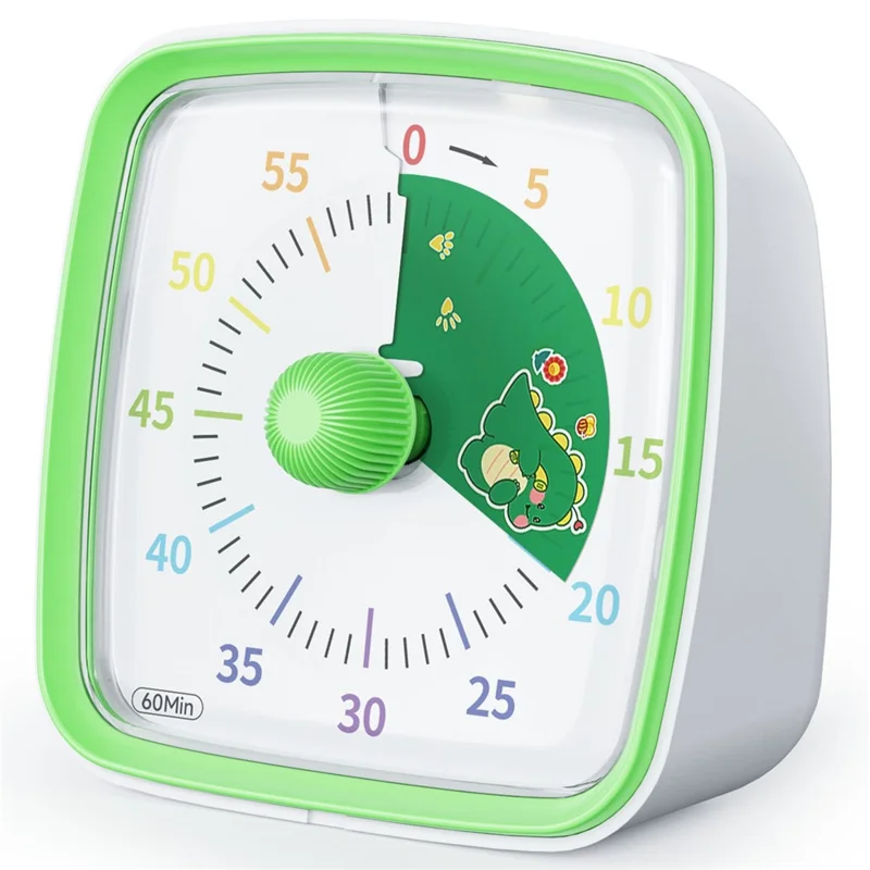 VT03 60-Minute Countdown Timer Visual Timer with Night Light for Kids and Adults (Without Battery) - Green
