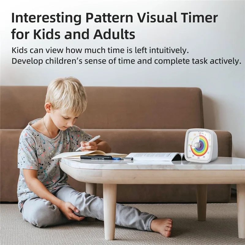 VT03 60-Minute Countdown Timer Visual Timer with Night Light for Kids and Adults (Without Battery) - Green