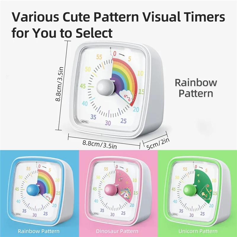 VT03 60-Minute Countdown Timer Visual Timer with Night Light for Kids and Adults (Without Battery) - Green
