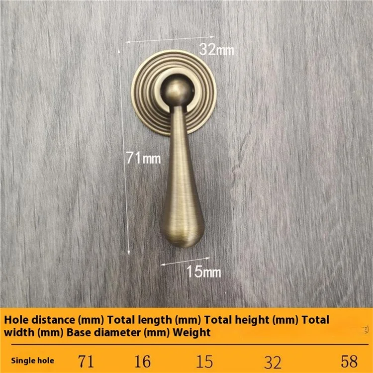 P8026 71cm New Chinese Pendant Handle Pure Brass Retro Handle Drawer Bedside Table Shoe Cabinet Wardrobe Door Handle