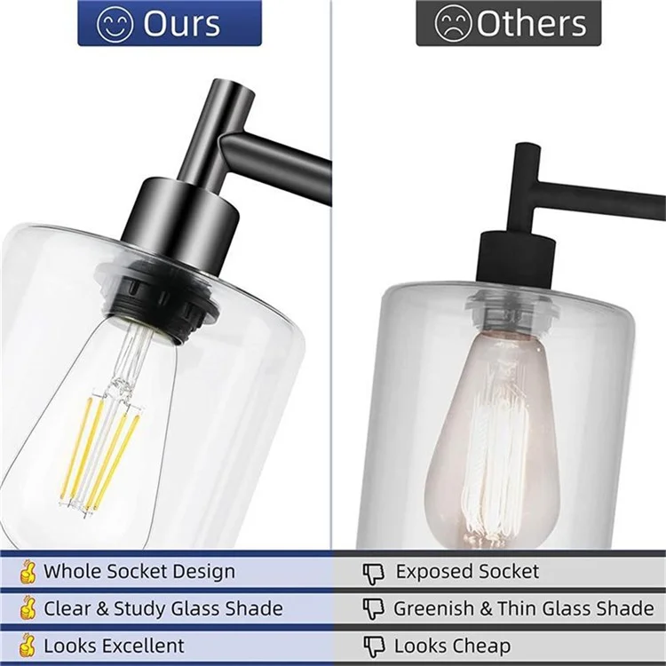 Office Home Iron Art Pavimento Retro Simple Glass Bulb Vertical Floor Lampada Con Lampadina da 6w, Spina ue - Nero