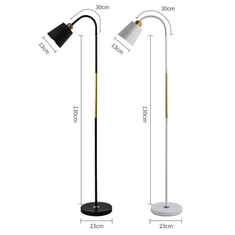 5W Modern Floor Lamp Flexible Hose E27 Bulb LED Light with PVC Base for Living Room Bedroom - Black