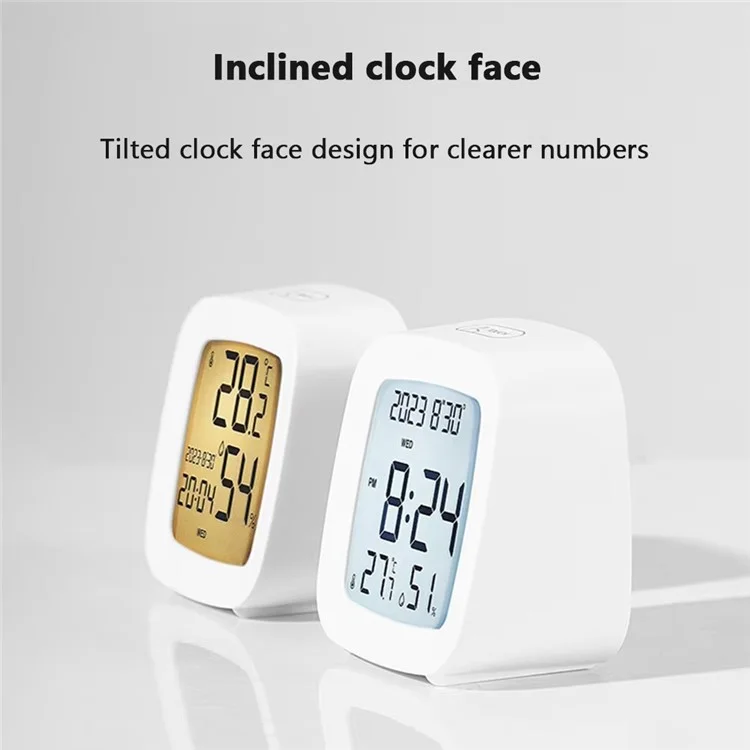 Digital Alarm Clock with Backlight Battery Operated Temperature Humidity Monitor Alarm Clock - 2306 Black