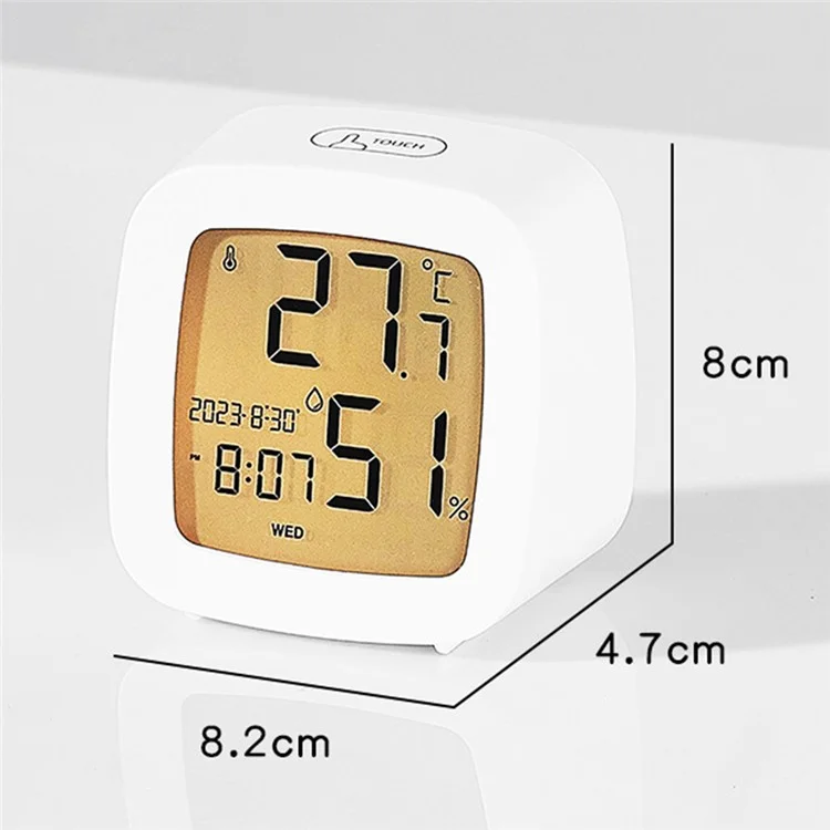 Digital Alarm Clock with Backlight Battery Operated Temperature Humidity Monitor Alarm Clock - 2306 Black