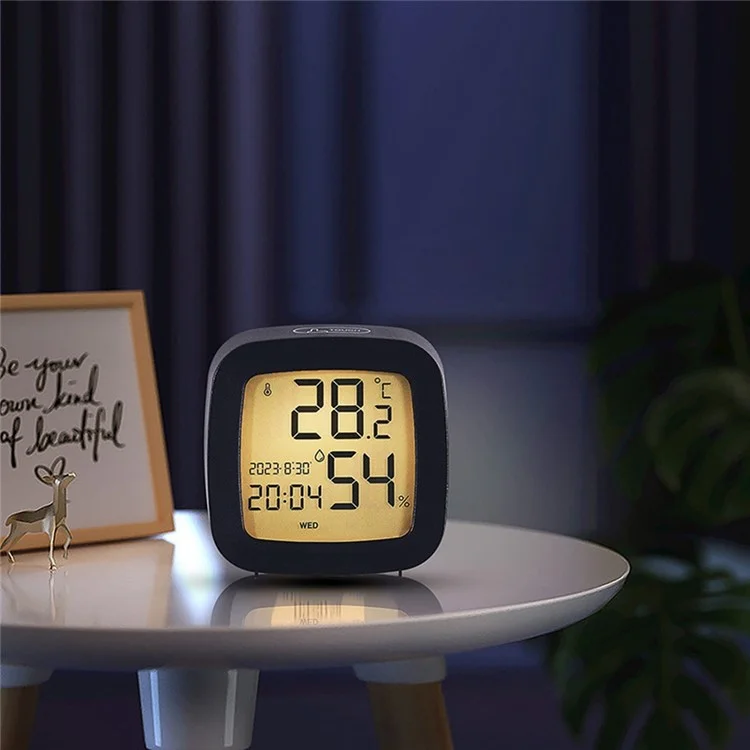 Digital Alarm Clock with Backlight Battery Operated Temperature Humidity Monitor Alarm Clock - 2306 Black