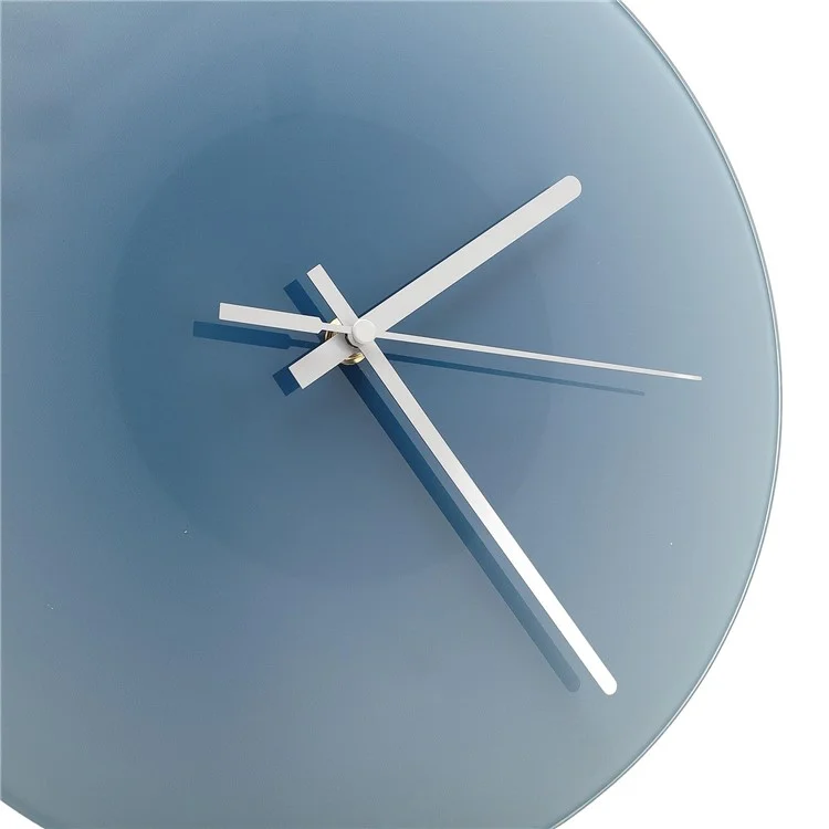 12 inch Sunset Wall Clock with Bracket Silent Non-Ticking Gradient Glass Clocks for Home (No Battery) - Blue  /  No Dial Scale