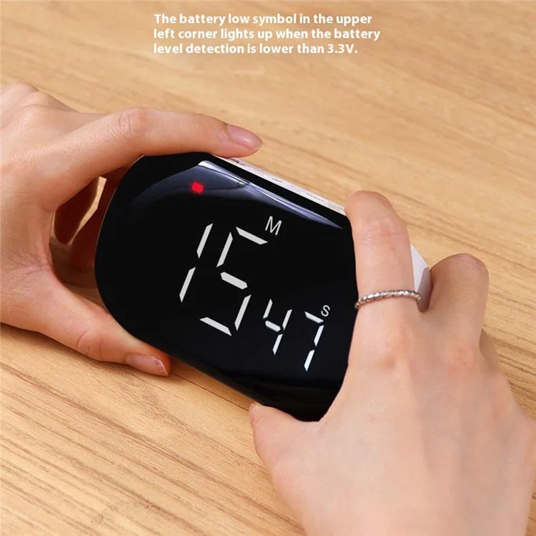 F3 Kitchen Timer Large Screen Magnetic Time Manager Student Learning Alarm Clock - White