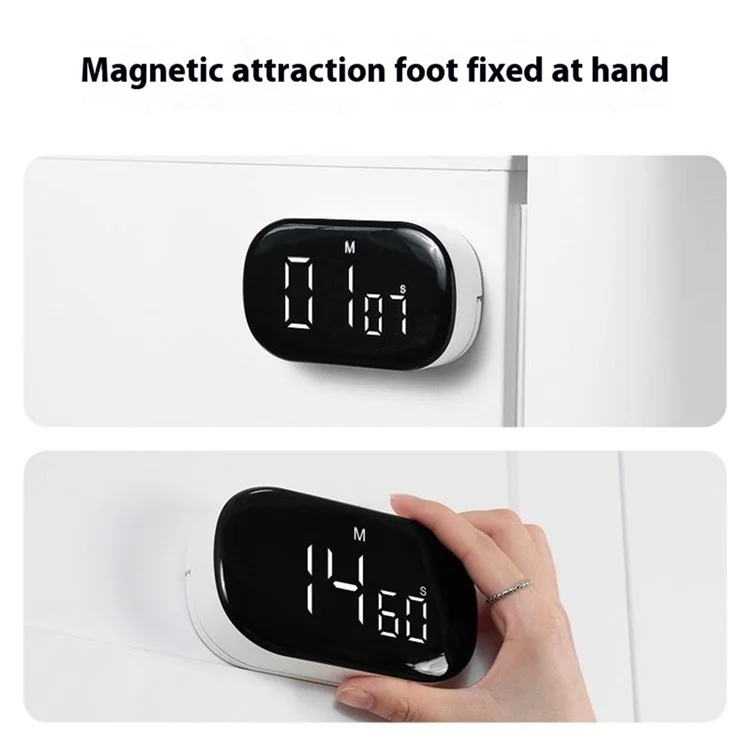 F3 Kitchen Timer Large Screen Magnetic Time Manager Student Learning Alarm Clock - White