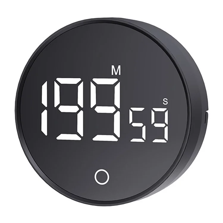 F5 Timer Conto alla Rovescia Rotante Magnetico Visivo Timer da Cucina Promemoria Apprendimento Studente - Nero
