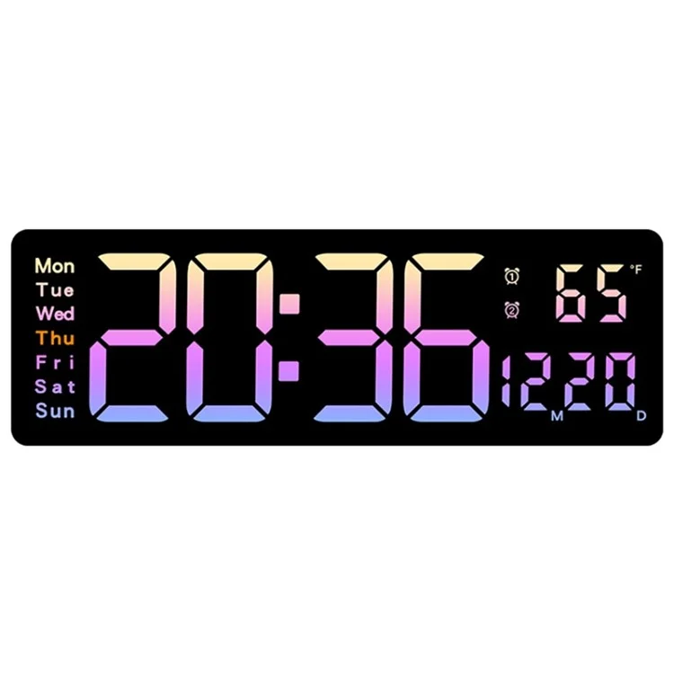 Orologio da parete digitale a LED 5526 con display multifunzione, contaore e sveglia - Rosa