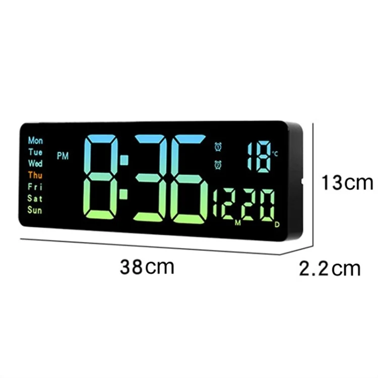 Orologio da parete digitale a LED 5526 con display multifunzione, contaore e sveglia - Rosa