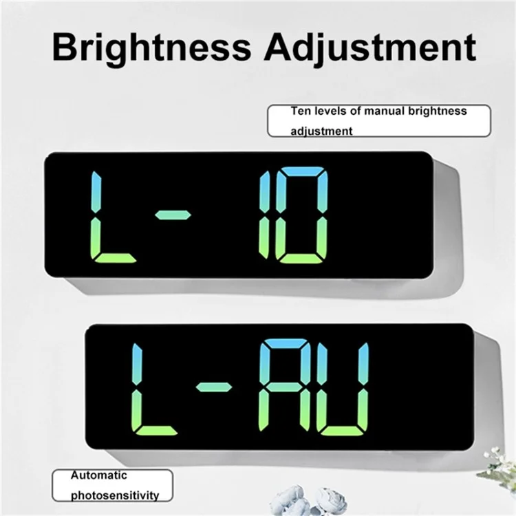Orologio da parete digitale a LED 5526 con display multifunzione, contaore e sveglia - Rosa