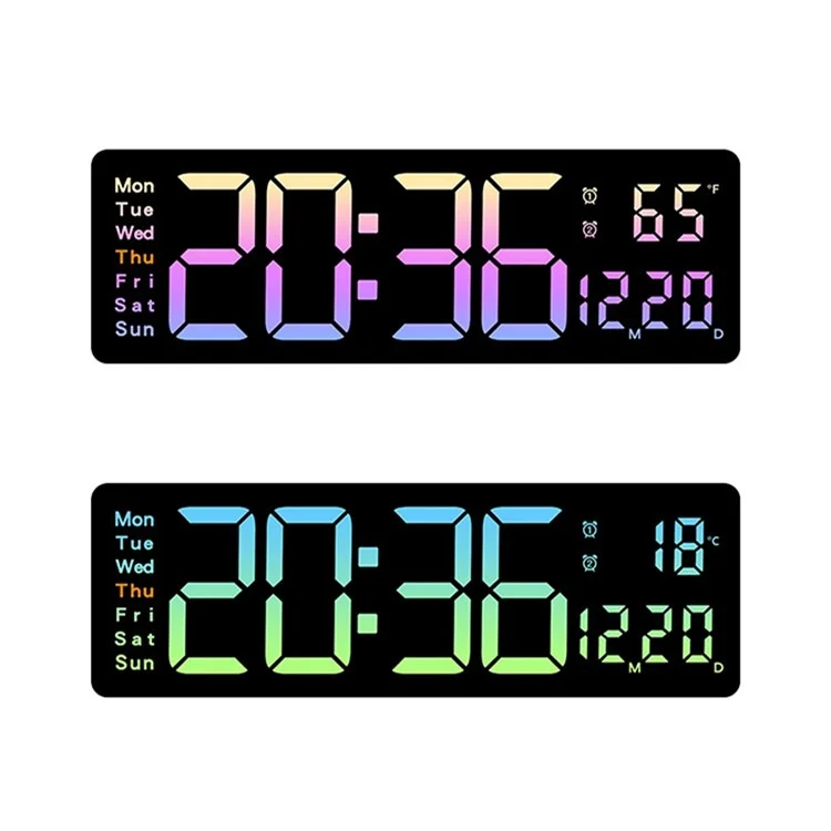 Orologio da parete digitale a LED 5526 con display multifunzione, contaore e sveglia - Rosa
