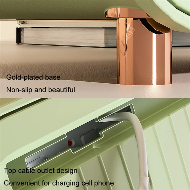 Cable Management Box Power Strip Organizer Holder with Lid Desk Cord Floor Outlet Hider - Green
