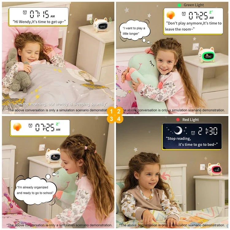 Sveglia per bambini SG5 con sveglia a cartone animato e addestramento del sonno (certificata CE, FCC, RoHS) - Cane