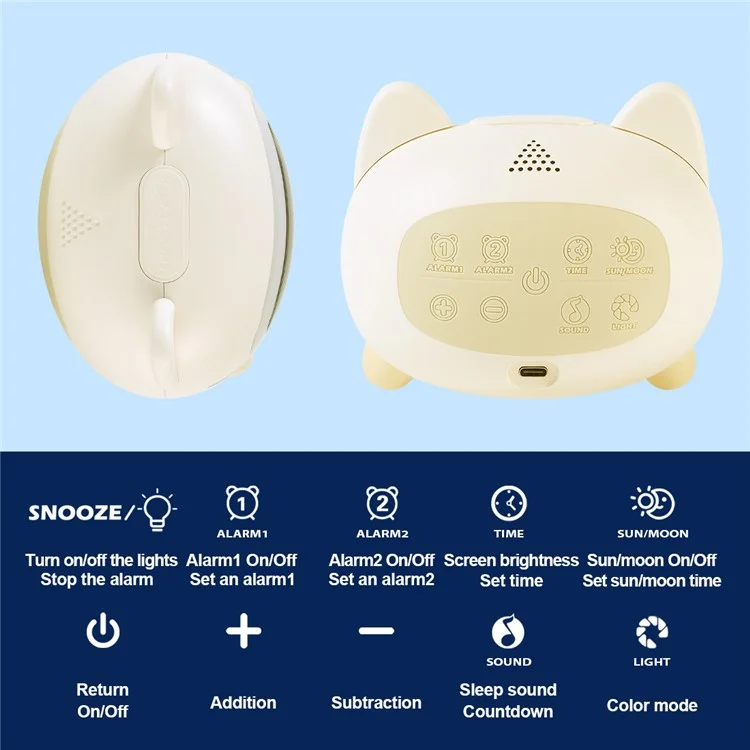 Sveglia per bambini SG5 con sveglia a cartone animato e addestramento del sonno (certificata CE, FCC, RoHS) - Cane