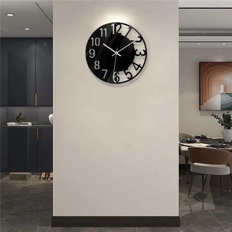 Relógio de parede acrílico transparente, oco, silencioso, sem tique-taque, decorativo (sem bateria) para sala de estar e quarto.