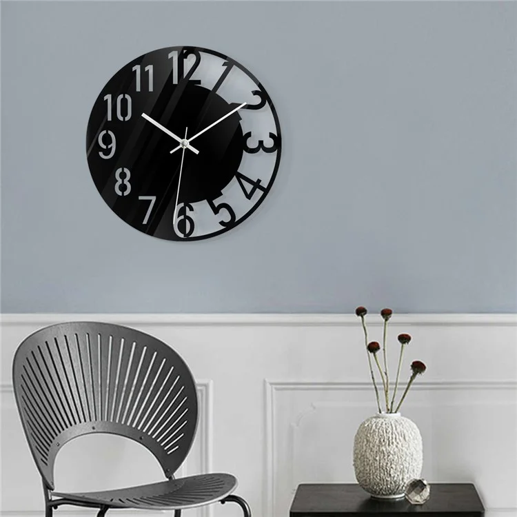 Relógio de parede acrílico transparente, oco, silencioso, sem tique-taque, decorativo (sem bateria) para sala de estar e quarto.