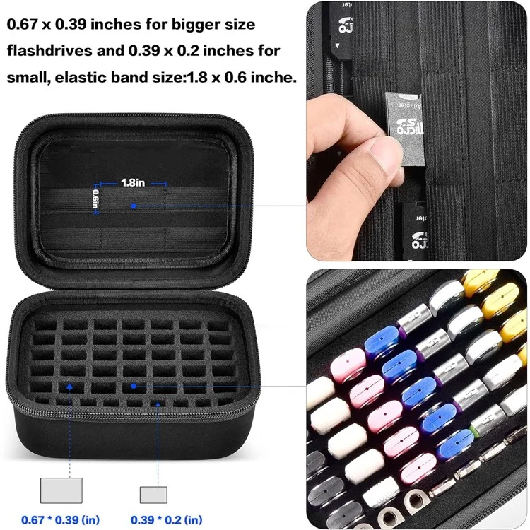 Memoria Stick Unidad Flash USB Unidad de Pulgar Estuche para Tarjeta SD SDXC SDHC Bolsa de Almacenamiento de Accesorios Electrónicos de Nailon