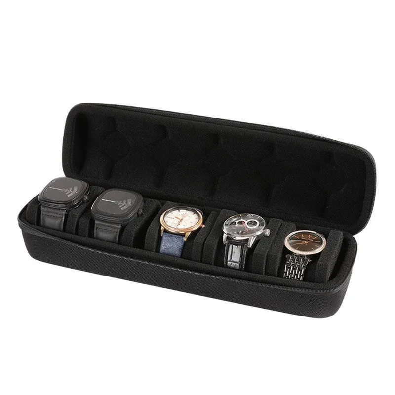 5-Slot Smartwatch Schutzhülle aus Hartschale, Tragbare Aufbewahrungsbox mit weichen Schaumstoffpolstern