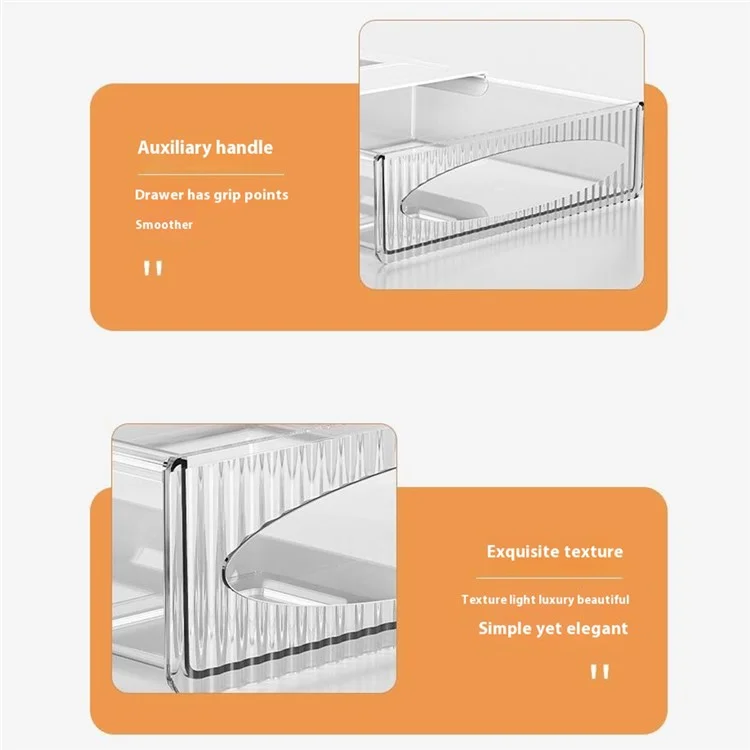 Under Desk Drawer Hidden PET Storage Box Pull Out Hanging Organizer Size XL - White
