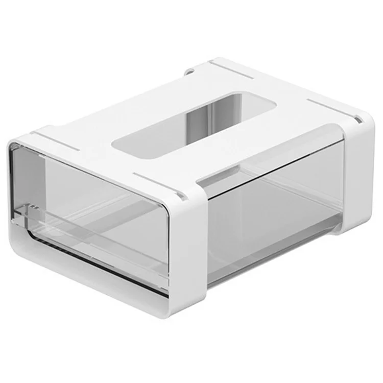 Organizador de gaveta invisível para debaixo da mesa, adesivo, caixa de armazenamento de HIPS PET pendurada - Tamanho pequeno