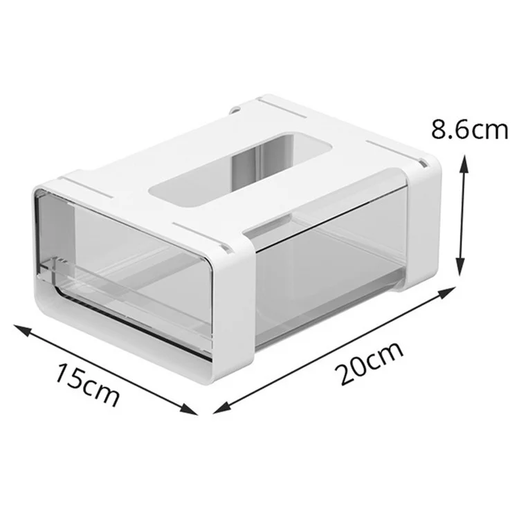 Organizador de gaveta invisível para debaixo da mesa, adesivo, caixa de armazenamento de HIPS PET pendurada - Tamanho pequeno