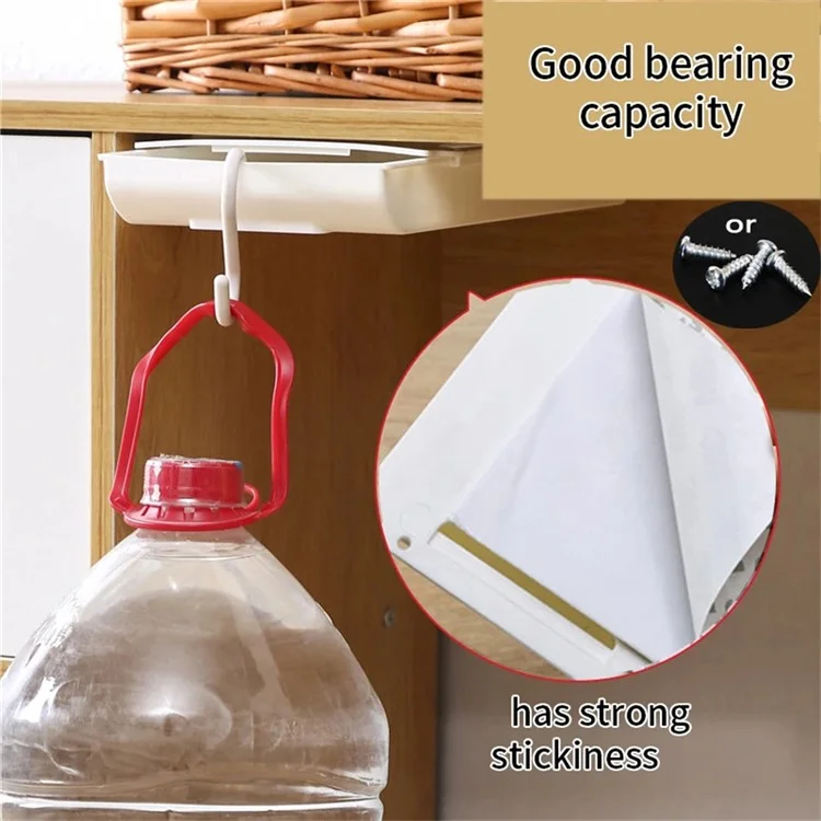Under Desk Drawer Organizer Hidden Self-Adhesive Space Saving ABS Storage Box Size XL - White