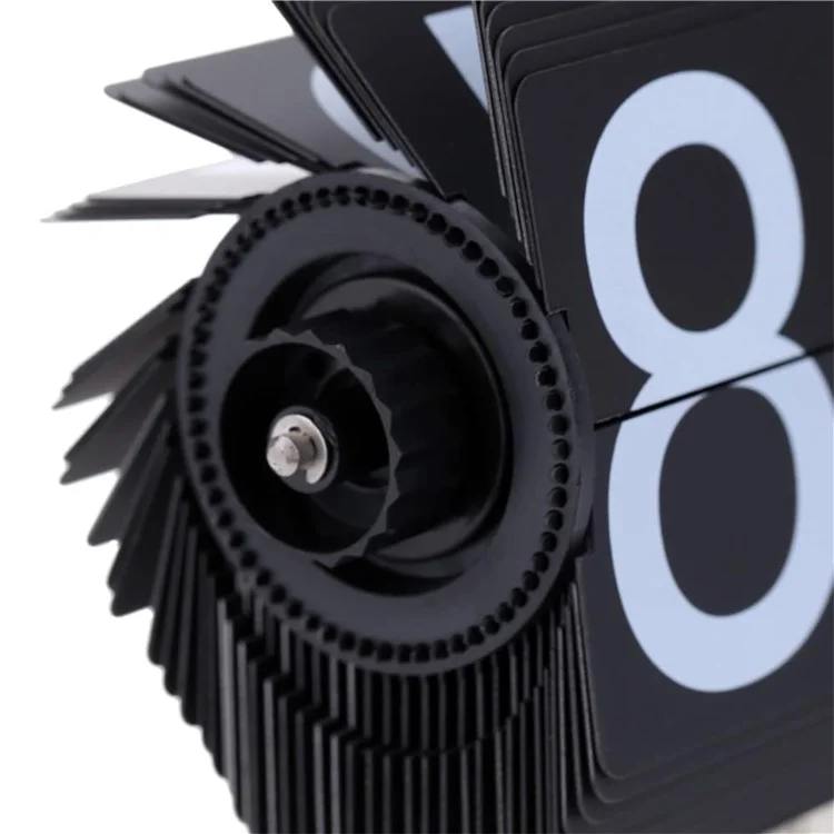 Reloj de mesa retro de cuarzo con volteo automático y mecánico, para la sala de estar - Negro