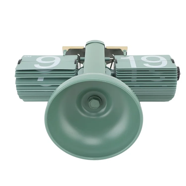 Reloj de mesa con volteo retro para sala de estar, reloj mecánico con volteo hacia abajo - Verde